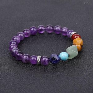 Strand 8mm Natural Quartz Amethysts Bracelet Women Men Dark Purple Stone Beaded Braslet Couple Brazalete Gifts For Lover Joias