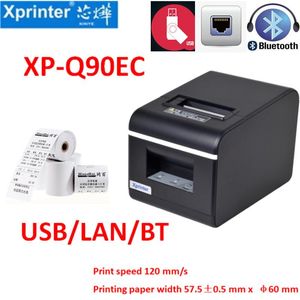 Принтеры XPQ90EC Высококачественный 58 -миллиметровый Bluetooth Auto Cutter Printer Templect Printer с Ethernet и USB или Bluetooth и USB -интерфейсом