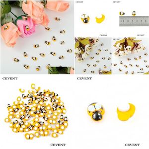 Party Decoration 100Pcs/Bag Mini Bee Wooden Diy Stickers Scrapbooking Easter Home Wall Decor Birthday Decorations Drop Delivery Gard Dhmdz