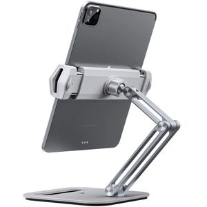 Tablet-Ständer, Desktop-Telefonhalterung, Ständer mit 2 verstellbaren Armen und um 360 ° drehbarer Tablet-Halterung, universell faltbar, mit mehreren Winkeln