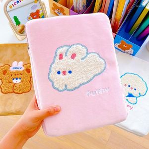 Briefcases Multifunctional Laptop Sleeve Case Bag Cartoon Pattern Embroidery Pouch Cover For 11in 10.5in 9.7in Tablet