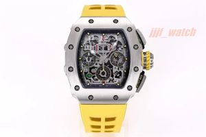 KV RM11-03 watch with 7750 multifun ctional chrono movement Sapphire crystal glass mirror titanium ceramic case natural rubber strap water resistant watch