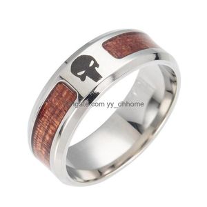 Band Rings Stainless Steel Tree Of Life Jesus Believe Cross Ring Wood Women Men Fashion Jewelry Gift 4 Colors Drop Delivery Dhvdf