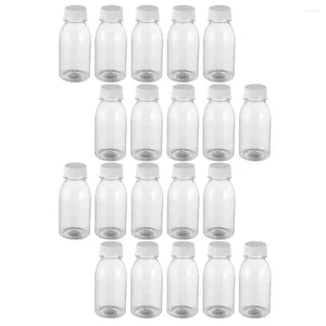 Bottiglie d'acqua 20 pezzi Vuoto Bottiglia di plastica Contenitore Coperchio Riutilizzabile Succo Latte Tè L'animale domestico Trasparente Viaggio Chiaro All'aperto Famiglia