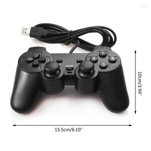 Oyun Denetleyicileri 2023 Kablolu USB 2.0 Denetleyici Gamepad Joystick PC dizüstü bilgisayar için titreşen Joypad