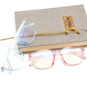 Óculos de sol WENLCCK Versão coreana da moda Espelho de luz pálida Transparente Anti-azul Armação de óculos Estudantes Simples