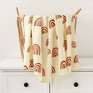 Blankets Swaddling 120x120cm Rainbow Bamboo Cotton Soft Plain Pattern 230601