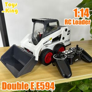 Electric RC Car Double E E594 1 14 RC Truck Loader Trucks Remote Control Engineering Fordon grävmaskin Slid Steer Tractor Toy for Boy Gift 230601