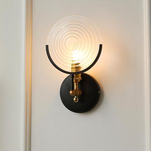 Lampa ścienna sypialnia retro amerykańska postmodernistyczna szklana tło TV