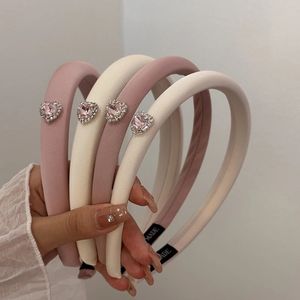 2023 Corea New Love Strass Pink Hair Band Girls Wash Face Hair Band Makeup Headband Elegant Hair Accessories Female
