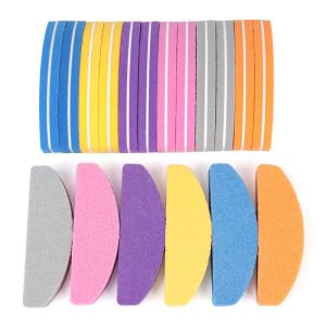 Nail Files 100Pcs Mini Buffer Sponge File Curved Sanding Double Sided Boat Art Tips Cuticle Remover Manicure Tools