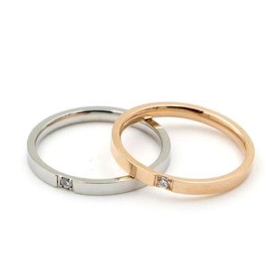 Band Rings Fashion Stainless Steel Temperament Engagement Bands For Couples Anti Allergy Women Mens Ring Lovers Rose Gold Gift Jewel Dh8Q6