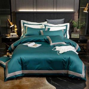 100S twin wire Egyptian cotton Bedding Set Thicken Stitching color duvet cover bed linen luxury hotel pillowcases bedsheet