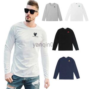 Camisetas Masculinas Homens Mulheres Manga Comprida Coração Bordado Letras EstampadasAlgodão Primavera Outono Decote O Solto Casal Casual Unissex T-shirt J230602