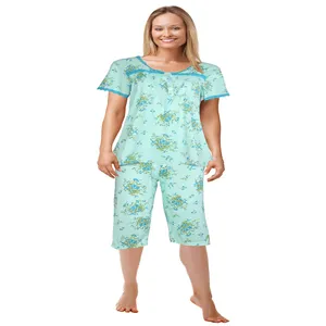 Jeffrico Womens Capri Set Setwear Sleepwear Мягкая пижама.