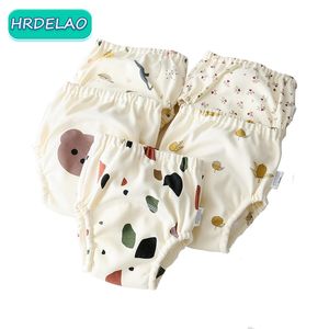 Cloth Diapers Baby Cartoon Cotton Animal Bear Squirrel Vegetable Waterproof Diaper Pockets Training Pants Gauze Learning 230601