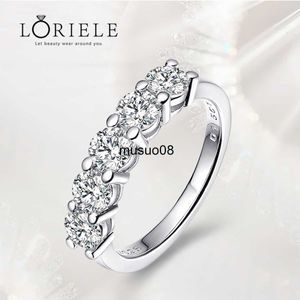 Band Rings LORIELE White Gold D Color 4mm Moissanite Ring for Women 1.5CT Stone Match Diamond Wedding Band Bride S925 Sterling Silver GRA J230602