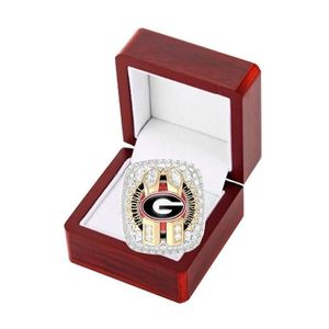 Mit Seitensteinen 2022 2023 Geor Bldogs National Football Team Champions Championship Ring Wooden Display Box Souvenir Ncaa Men Fan G Dhe14