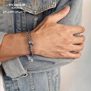 Charm Bracelets Power Ionics Series Trendy Cuban Chain 5mm Men Women Fashion Jewelry Health Germanium Bracelet Free Engraved Gifts 230602