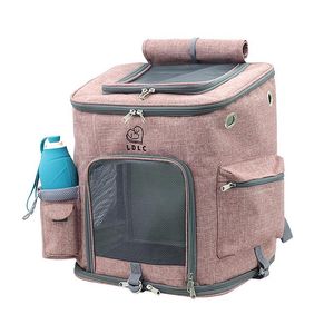 Коляски, сумки-переноски для кошек, дышащие отверстия, складной рюкзак-переноска для домашних животных, сумка-переноска для кошек и маленьких собак, сумка с двойной дверью