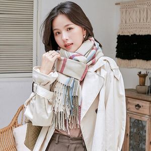 Scarves Winter Scarf Shawl Female Cashmere British Style Bufanda Femme Cachecol Feminino Women Wraps Tassel Hijabs Muffler