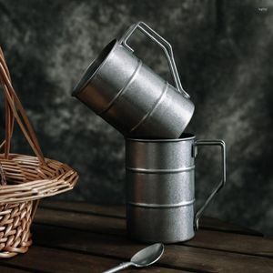 Tazze Tazza da orso vintage in acciaio inossidabile stile industriale Tazza da viaggio all'aperto Caffè unico Tè Cola Tazza d'acqua per campeggio Home Restaurant