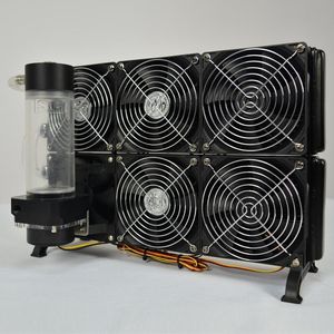 Kühlungssystem -Wasserkühlungskit für Grafikkartenminer 6 Lüfter Wasserkühlkühler für Antminer S9 Hydro Kühlkörper