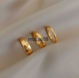 Band Rings Tarnish Free 2mm 4mm 6mm Stainless Steel 18K Gold Plated Silver Color Knuckle Rings For Lady Minimalist Gold Rings For Women J230602