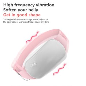 Foot Massager Belts Heated Electronic Warm Adjustable Temperature Heating Pad Women Waist Light Health Care Lower Back Vibration Therapy Pink 230602