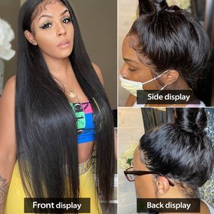 Rosabeauty 30 Polegada Reta 13x6 HD Lace Front Human Hair Wigs Brasileiro Descolorido nós Para Mulheres Negras Peruca Sem Cola Remy