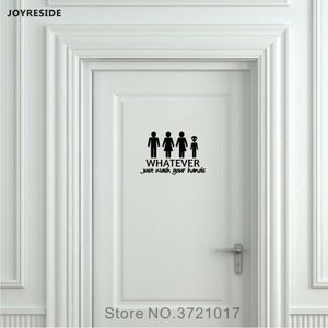 Joyreside unisex toaleta do łazienki toaleta ścianka naklejka winylowa wystrój wystrój śmiesznie umyj ręce obce dekoracja domowa xy082