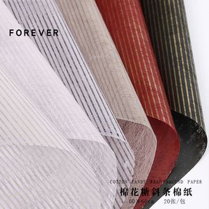 Packaging Paper 20pcs Korean Stripe Half Transparent Cotton Paper Luxury Light Soft Wrapping Paper Floral Packaging Paper 230601
