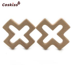 Bebek dişler oyuncaklar 50pcs diy ahşap kişiselleştirilmiş sarkık organik kayınvar ahşap çapraz doğal el yapımı bebek diş çıkarma için ahşap teether 230601