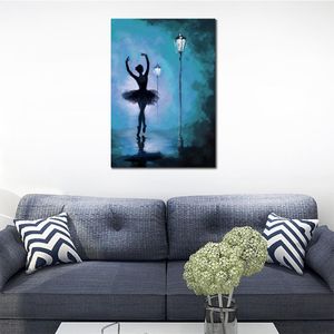 Handcrafted Figurative Oil Paintings on Textured Canvas Ballerina Dancing Contemporary Artwork for Living Room Decor