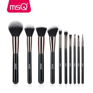 Fırçalar MSQ 10pcs Gül Altın/Balck Profesyonel Makyaj Fırçaları Set Toz Temel Kapatıcı Yanak Gölgelendiricisi Makyaj Araçları Kiti