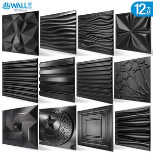 12pcs 30cm house wall renovation stereo 3D wall panel non-self-adhesive 3D wall sticker art tile wallpaper room bathroom ceiling