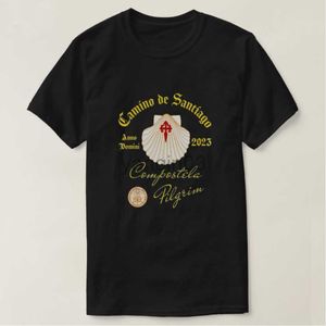 T-shirty męskie Camino de Santiago Anno Domini 2023 T-shirt Scallop Shell Nowy 100% bawełniany O-Neck krótki rękaw