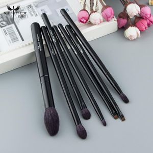 Escovas Anmor 7 Pcs de Alta Qualidade Cabelo de Cabra Make Up Brushes Set Wood Handle Brush para Maquiagem Sombra Blending Sobrancelha Highlighter Tools