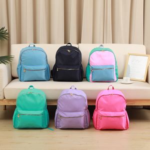 Backpacks Solid School Backpack Nylon Women Girls Lightweight Waterproof Classic Student Large Travel Bag Kids Teenage Casual Simple 230601