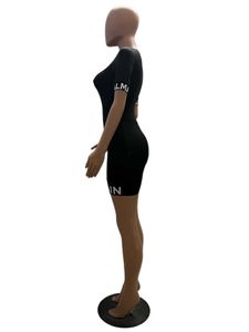 Plus Size Dress Letter Printed Short Sleeve Slim Fit Wrap Hip Dresses For Women