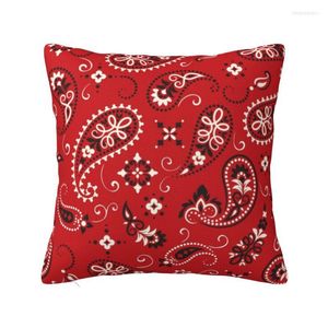 Pillow Fashion Red Bandana Pattern Covers Sofa Living Room Square Cover 45x45 см.