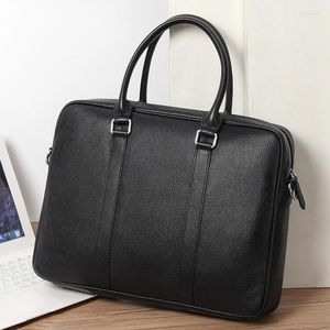 Aktentaschen Herren-Einkaufstasche aus echtem Leder, Aktentasche für Herren, Laptop-Taschen für Männer, große Handtaschen, Computer-Business-Schulter-Messenger