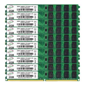 RAMS 20GB 10PCS DDR2 2GB 667MHZ 800MHZ DIMM RAM PC2 5300 6400 Intel e Memória do computador da área