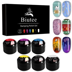 Borstar Biutee 2021 Nail Stamping Gel Polish Stamping Gel Polish Nail Gel Kit 12Color 8ml UV Light Cure Manicure Plate Printing Nail Art