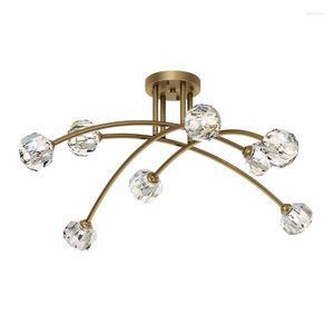 Lustres nórdicos modernos simples luz de luxo cristal lâmpada de teto para sala de estar jantar quarto iluminação criativa lâmpadas decorativas