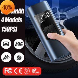 Carregador de carro sem fio bomba de ar elétrica do carro liga de alumínio portátil compressor pneu inflável esvaziar inflator led para motocicleta bicicleta