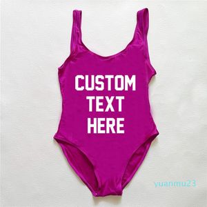 Tute TESTO PERSONALIZZATO Costume da bagno Bikini Taglie forti Costume da bagno Taglio alto Schiena bassa Costumi da bagno all'ingrosso costumi da bagno donna