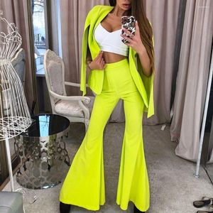 Women's Suits Modest Full Sleeveless Custom Made Blazer Flare Pants Daily Power Party 2 Pieces Set For Formal Suit