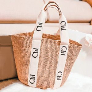 Luxury tote Raffias Woodys basket bag mens designer handbags Shoulder summer Straw Beach Bags Womens Large shopping luggage lady clutch crossbody weave bucket bag