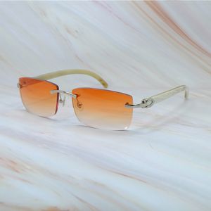 Fashion Sunglasses Frames White Buffalo Horn Luxury Designer Carter Stylish Vintage Sun Glasses Mens Rimless Outdoor Decoration Shades Eyewear Gafas De Sol